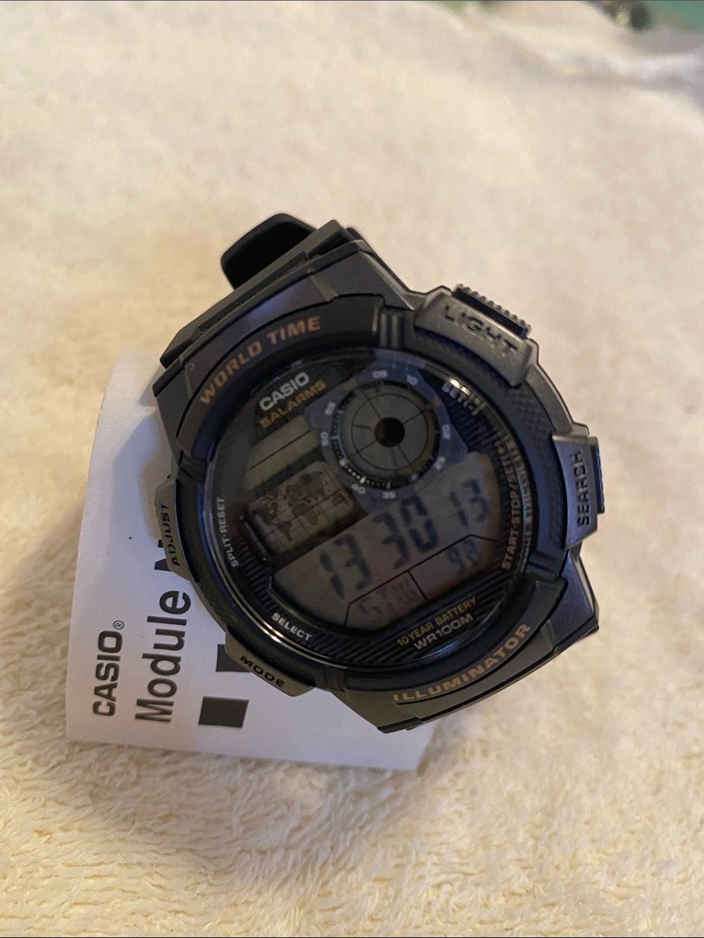 Casio Black Digital World Time Watch